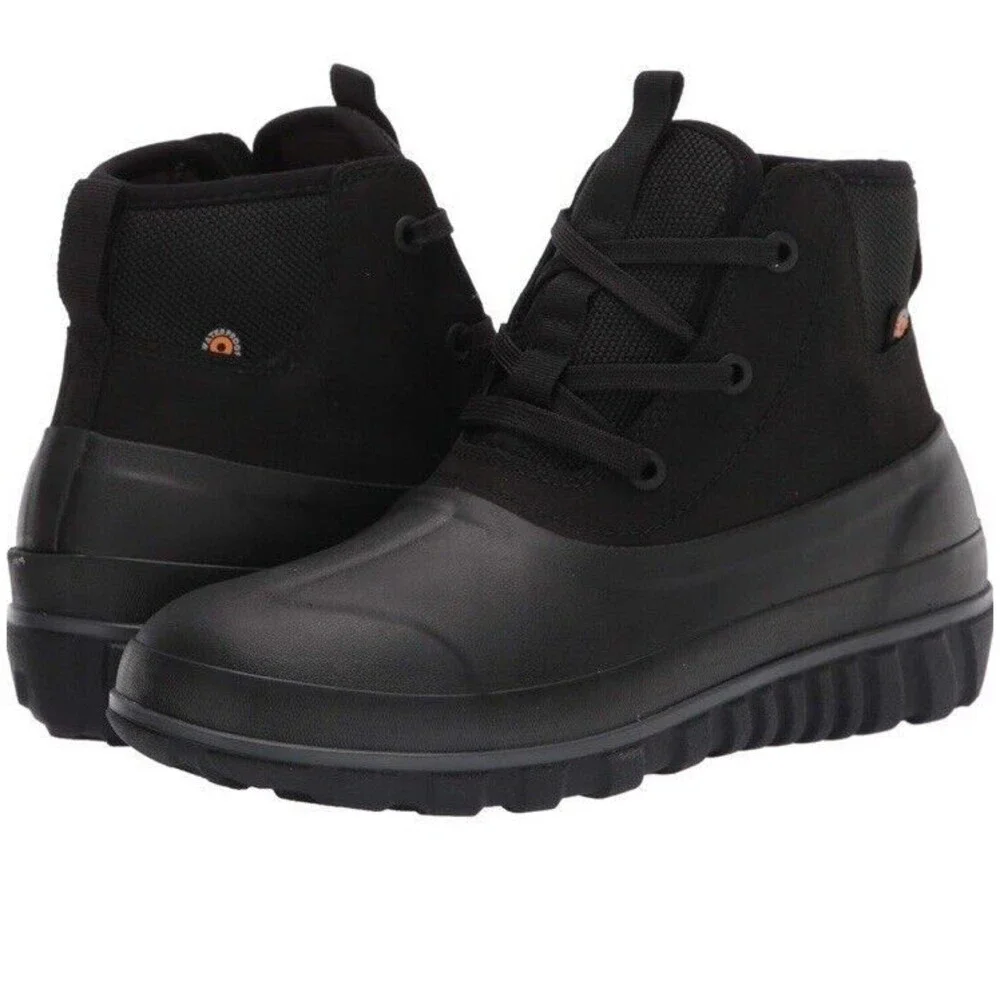 Bogs Classic Casual Lace Leather Men's Boots, Black size 10 - Picture 7 of 10